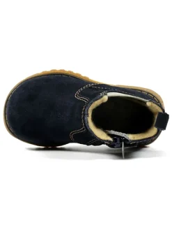 Leder-Chelsea-Boots in Dunkelblau