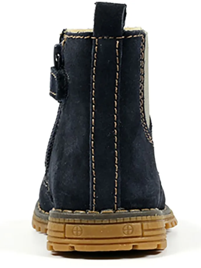 Leder-Chelsea-Boots in Dunkelblau