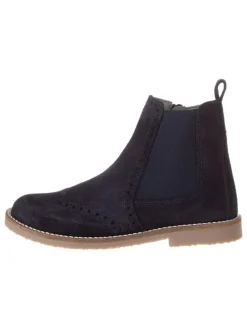 Leder-Chelsea-Boots in Dunkelblau
