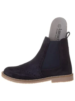 Leder-Chelsea-Boots in Dunkelblau