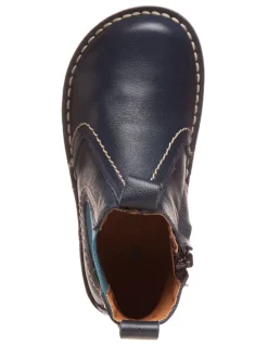 Leder-Chelsea-Boots in Dunkelblau