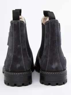 Leder-Chelsea-Boots in Dunkelblau