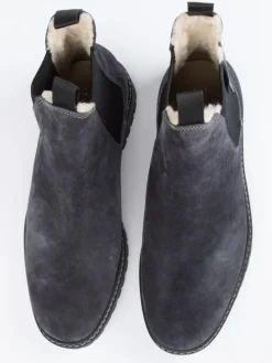 Leder-Chelsea-Boots in Dunkelblau