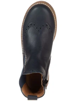 Leder-Chelsea-Boots in Dunkelblau