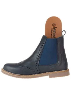 Leder-Chelsea-Boots in Dunkelblau