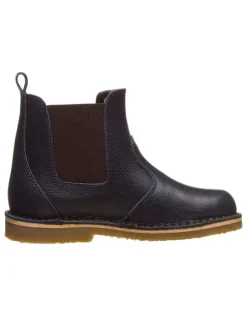 Leder-Chelsea-Boots in Dunkelblau
