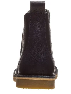 Leder-Chelsea-Boots in Dunkelblau