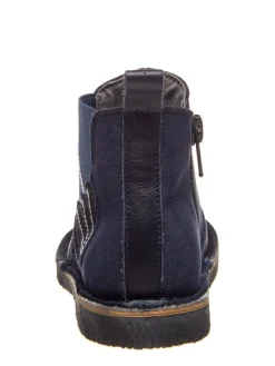 Leder-Chelsea-Boots in Dunkelblau