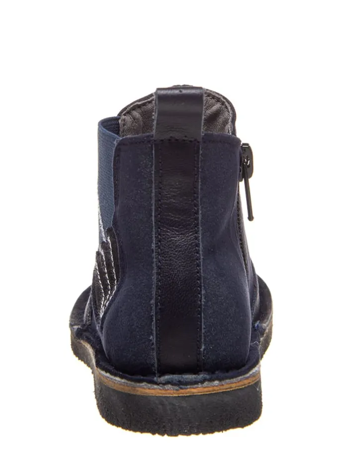 Leder-Chelsea-Boots in Dunkelblau