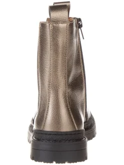 Leder-Chelsea-Boots in Gold