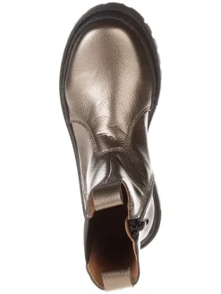 Leder-Chelsea-Boots in Gold