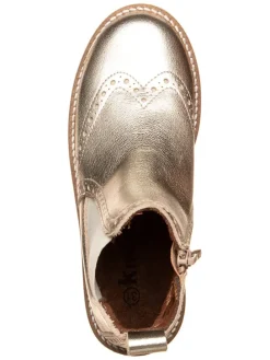 Leder-Chelsea-Boots in Gold