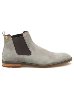 Leder-Chelsea-Boots in Grau