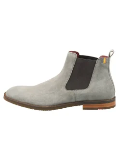 Leder-Chelsea-Boots in Grau