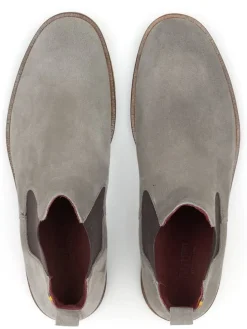 Leder-Chelsea-Boots in Grau