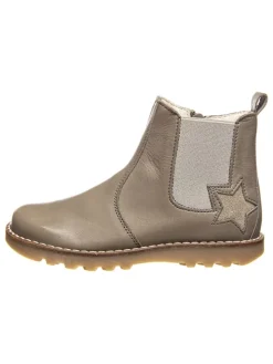 Leder-Chelsea-Boots in Grau