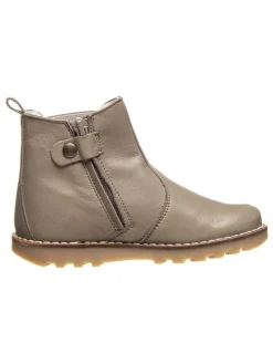 Leder-Chelsea-Boots in Grau