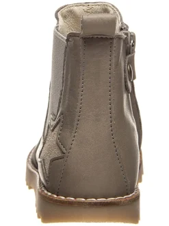 Leder-Chelsea-Boots in Grau