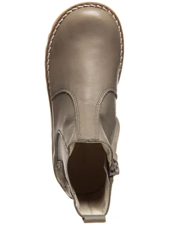 Leder-Chelsea-Boots in Grau