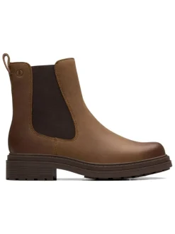 Leder-Chelsea-Boots in Hellbraun