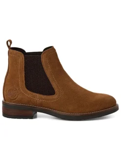 Leder-Chelsea-Boots in Hellbraun