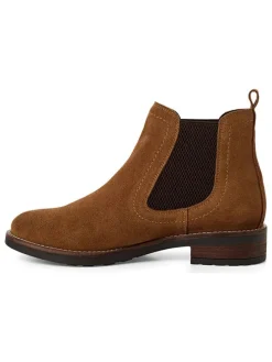 Leder-Chelsea-Boots in Hellbraun