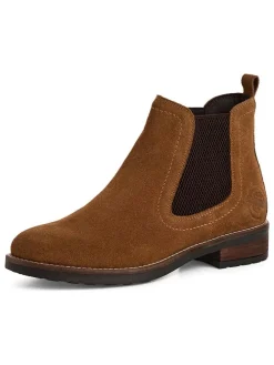 Leder-Chelsea-Boots in Hellbraun