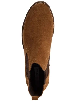 Leder-Chelsea-Boots in Hellbraun