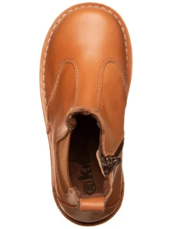 Leder-Chelsea-Boots in Hellbraun