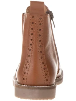 Leder-Chelsea-Boots in Hellbraun