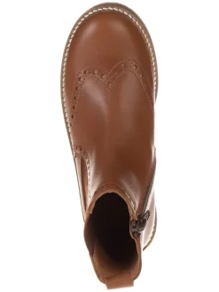 Leder-Chelsea-Boots in Hellbraun