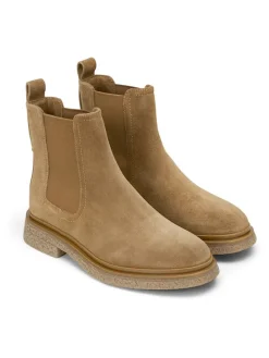 Leder-Chelsea-Boots in Hellbraun