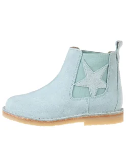 Leder-Chelsea-Boots in Hellblau