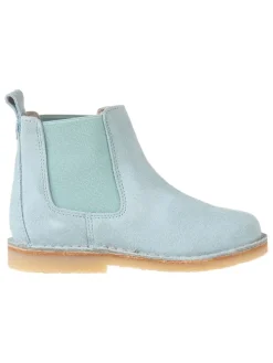 Leder-Chelsea-Boots in Hellblau