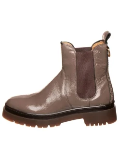 Leder-Chelsea-Boots in Hellbraun
