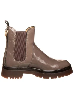 Leder-Chelsea-Boots in Hellbraun