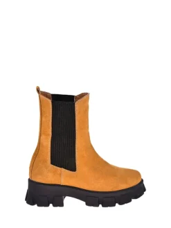 Leder-Chelsea-Boots in Hellbraun