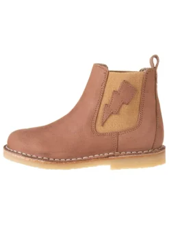 Leder-Chelsea-Boots in Hellbraun