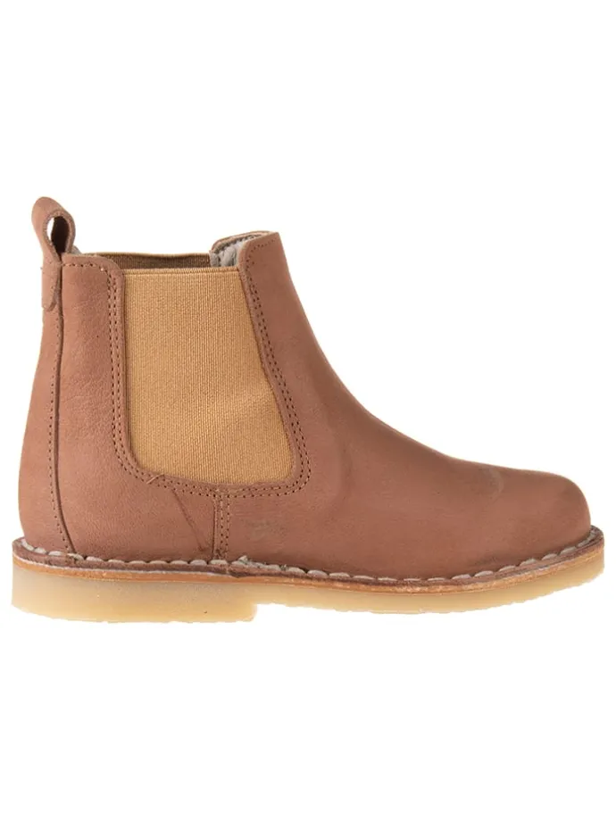 Leder-Chelsea-Boots in Hellbraun