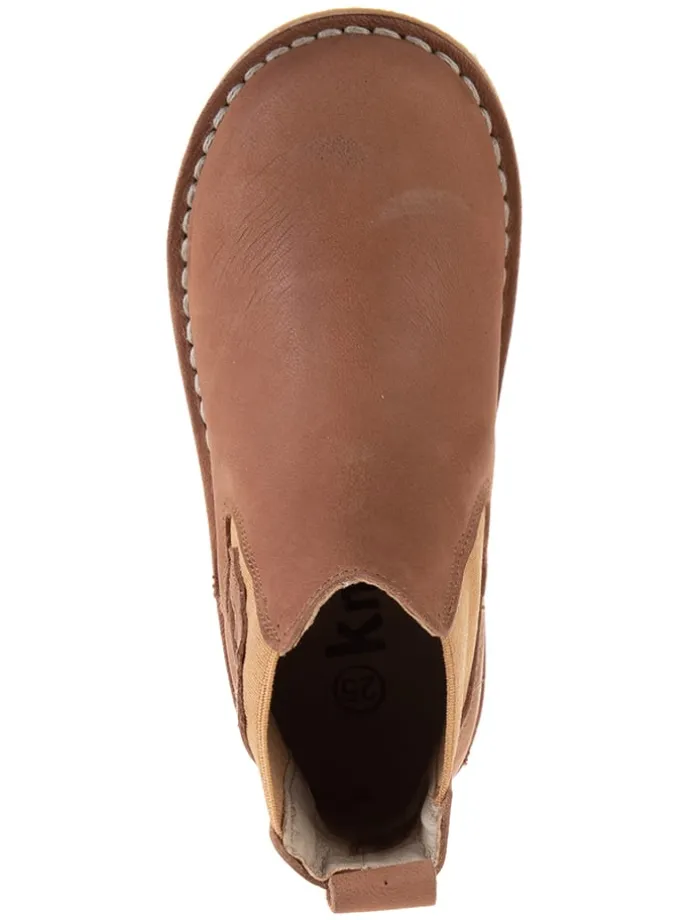 Leder-Chelsea-Boots in Hellbraun