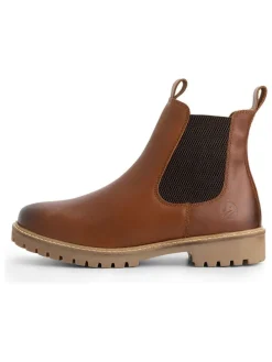 Leder-Chelsea-Boots in Hellbraun