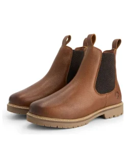 Leder-Chelsea-Boots in Hellbraun