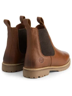 Leder-Chelsea-Boots in Hellbraun