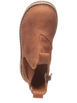 Leder-Chelsea-Boots in Hellbraun