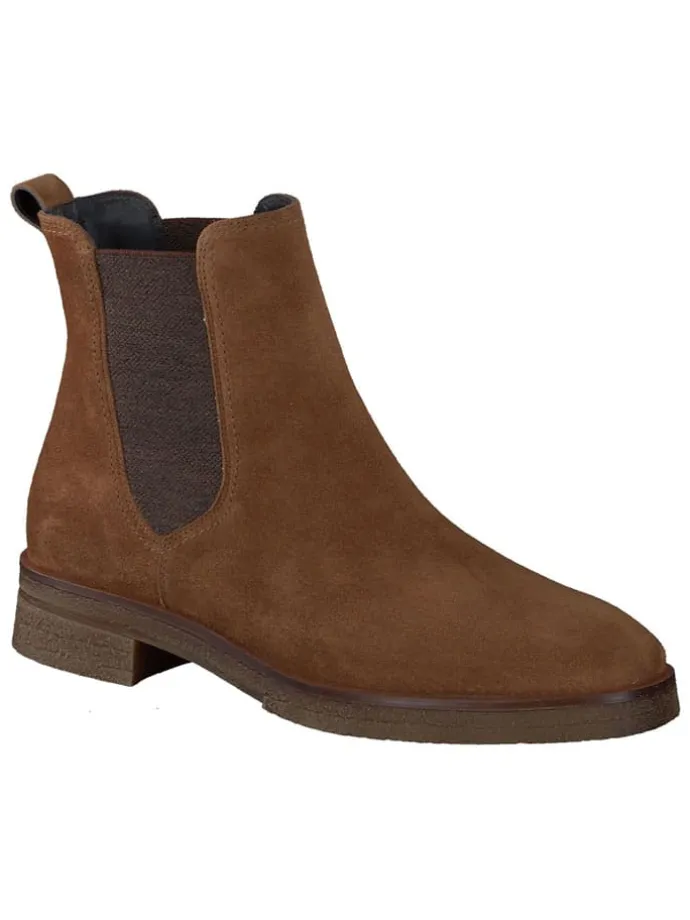 Leder-Chelsea-Boots in Hellbraun