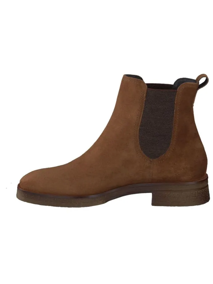 Leder-Chelsea-Boots in Hellbraun