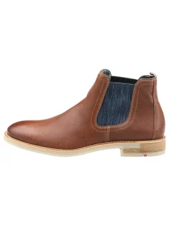 Leder-Chelsea-Boots in Hellbraun