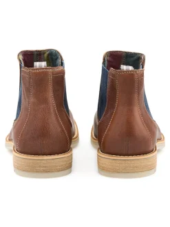 Leder-Chelsea-Boots in Hellbraun