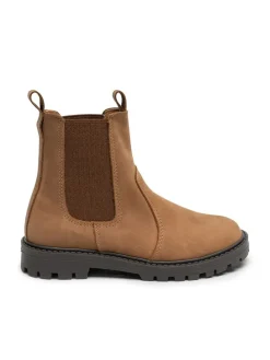 Leder-Chelsea-Boots in Hellbraun