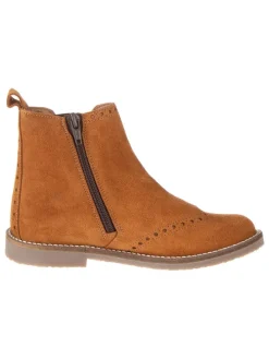 Leder-Chelsea-Boots in Hellbraun
